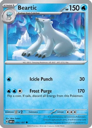 'Pokemon - 'Beartic 054/197  SV03 Obsidian Flames - Uncommon