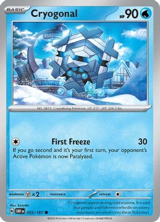 'Pokemon - 'Cryogonal 055/197  SV03 Obsidian Flames - Common
