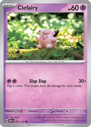 'Pokemon - 'Clefairy 081/197  - Reverse Holofoil SV03 Obsidian Flames - Common