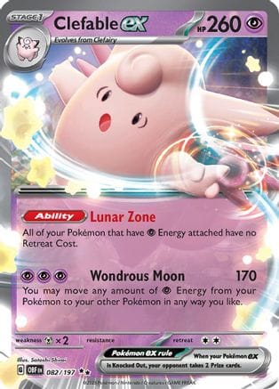 'Pokemon - 'Clefable ex 082/197  - Holofoil SV03 Obsidian Flames - Double Rare
