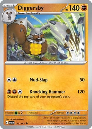 'Pokemon - 'Diggersby 113/197  SV03 Obsidian Flames - Uncommon