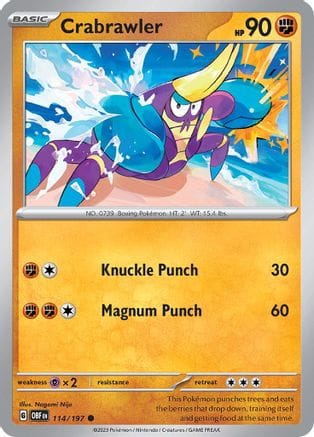 'Pokemon - 'Crabrawler 114/197  SV03 Obsidian Flames - Common