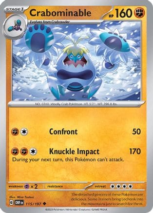 'Pokemon - 'Crabominable 115/197  SV03 Obsidian Flames - Uncommon