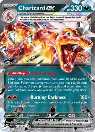 'Pokemon - 'Charizard ex 125/197  - Holofoil SV03 Obsidian Flames - Double Rare