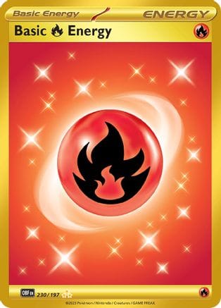 'Pokemon - 'Basic Fire Energy 230/197  - Holofoil SV03 Obsidian Flames - Hyper Rare