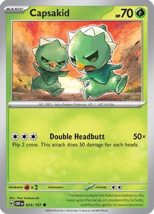 'Pokemon - 'Capsakid 024/197  SV03 Obsidian Flames - Common