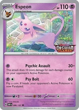 'Pokemon - 'Espeon (Best Buy Exclusive) 086/197  - Holofoil Miscellaneous Cards & Products - Promo