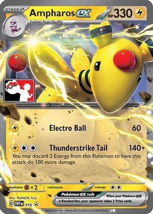 'Pokemon - 'Ampharos ex 016  Prize Pack Series Cards - Promo