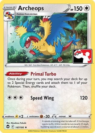 'Pokemon - 'Archeops 147/195  Prize Pack Series Cards - Rare