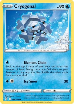 'Pokemon - 'Cryogonal 043/203  - Holofoil Miscellaneous Cards & Products - Common