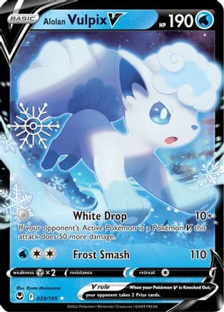 'Pokemon - 'Alolan Vulpix V 033/195  - Holofoil Miscellaneous Cards & Products - Ultra Rare