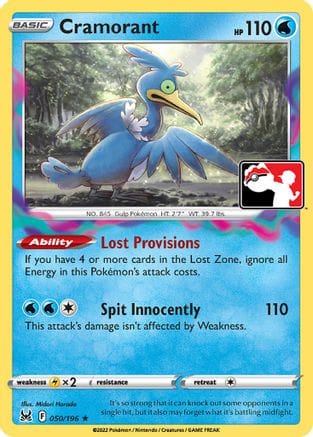 'Pokemon - 'Cramorant 050/196  - Holofoil Prize Pack Series Cards - Rare