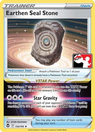'Pokemon - 'Earthen Seal Stone 154  Prize Pack Series Cards - Rare