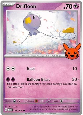 'Pokemon - 'Drifloon 089/198  Trick or Trade BOOster Bundle 2023 - Common