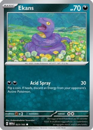 'Pokemon - 'Ekans 023/165  - Reverse Holofoil SV Scarlet & Violet 151 - Common