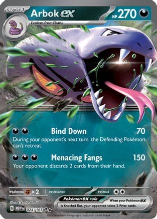 'Pokemon - 'Arbok ex 024/165  - Holofoil SV Scarlet & Violet 151 - Double Rare