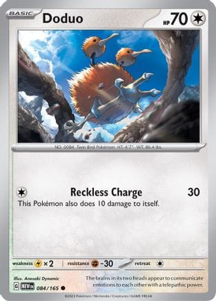 'Pokemon - 'Doduo 084/165  SV Scarlet & Violet 151 - Common