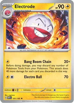 'Pokemon - 'Electrode 101/165  - Holofoil SV Scarlet & Violet 151 - Rare