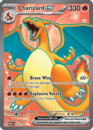 'Pokemon - 'Charizard ex 183/165  - Holofoil SV Scarlet & Violet 151 - Ultra Rare