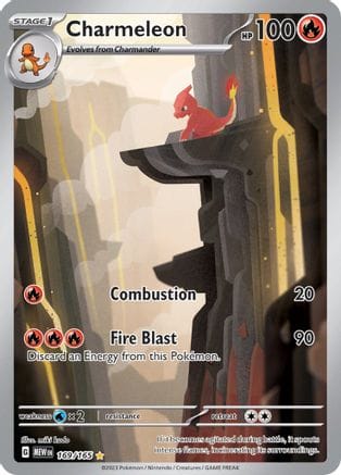 'Pokemon - 'Charmeleon 169/165  - Holofoil SV Scarlet & Violet 151 - Illustration Rare