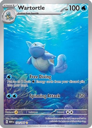 'Pokemon - 'Wartortle 171/165  - Holofoil SV Scarlet & Violet 151 - Illustration Rare