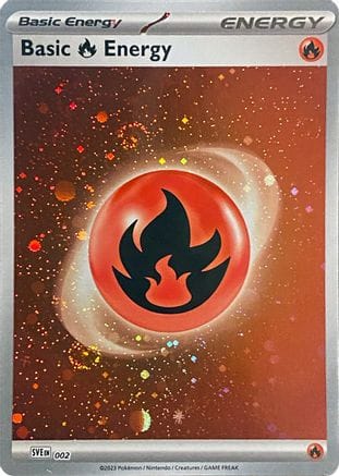 'Pokemon - 'Basic Fire Energy (Cosmos Holo) 002  - Holofoil SVE Scarlet & Violet Energies - Common
