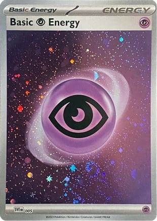 'Pokemon - 'Basic Psychic Energy (Cosmos Holo) 005  - Holofoil SVE Scarlet & Violet Energies - Common