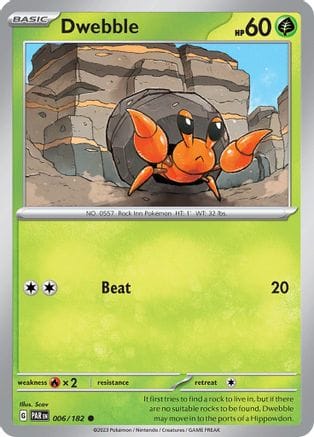 'Pokemon - 'Dwebble 006/182  SV04 Paradox Rift - Common