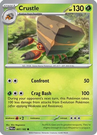 'Pokemon - 'Crustle 007/182  - Reverse Holofoil SV04 Paradox Rift - Common