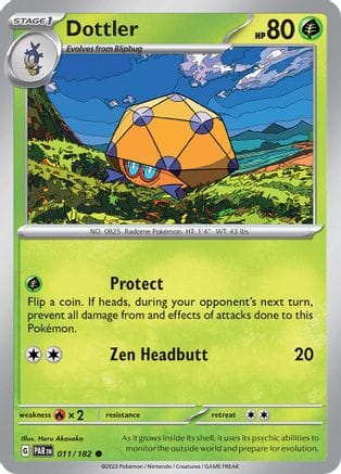 'Pokemon - 'Dottler 011/182  - Reverse Holofoil SV04 Paradox Rift - Common