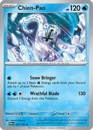 'Pokemon - 'Chien-Pao 057/182  - Reverse Holofoil SV04 Paradox Rift - Rare
