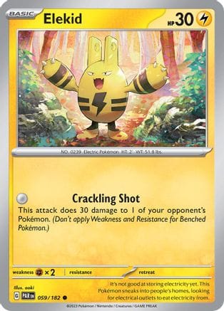 'Pokemon - 'Elekid 059/182  SV04 Paradox Rift - Common