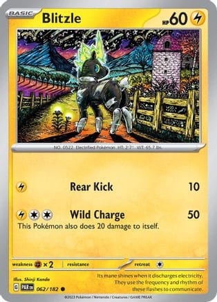 'Pokemon - 'Blitzle 062/182  SV04 Paradox Rift - Common