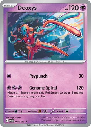 'Pokemon - 'Deoxys 074/182  - Reverse Holofoil SV04 Paradox Rift - Rare