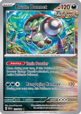'Pokemon - 'Brute Bonnet 123/182  - Reverse Holofoil SV04 Paradox Rift - Rare