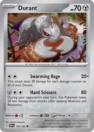 'Pokemon - 'Durant 129/182  - Reverse Holofoil SV04 Paradox Rift - Uncommon