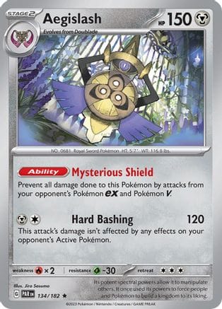'Pokemon - 'Aegislash 134/182  - Holofoil SV04 Paradox Rift - Rare