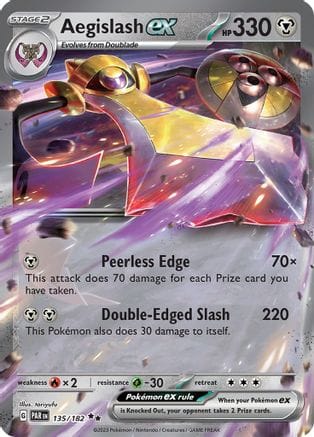 'Pokemon - 'Aegislash ex 135/182  - Holofoil SV04 Paradox Rift - Double Rare