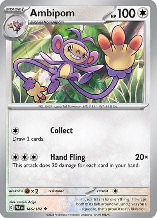 'Pokemon - 'Ambipom 146/182  SV04 Paradox Rift - Uncommon