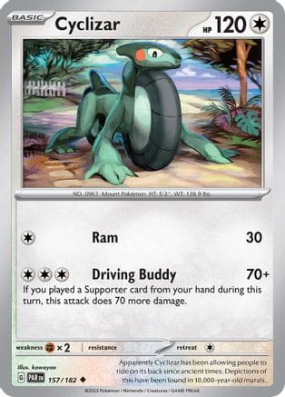 'Pokemon - 'Cyclizar 157/182  - Reverse Holofoil SV04 Paradox Rift - Uncommon