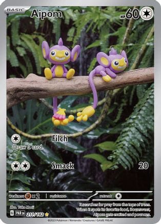 'Pokemon - 'Aipom 211/182  - Holofoil SV04 Paradox Rift - Illustration Rare