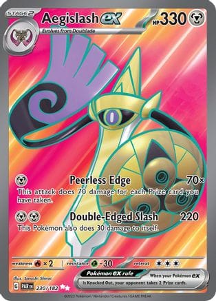 'Pokemon - 'Aegislash ex 230/182  - Holofoil SV04 Paradox Rift - Ultra Rare