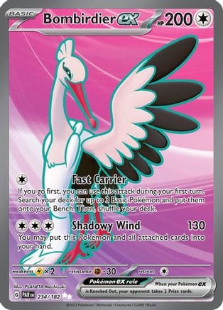 'Pokemon - 'Bombirdier ex 234/182  - Holofoil SV04 Paradox Rift - Ultra Rare