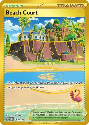 'Pokemon - 'Beach Court 263/182  - Holofoil SV04 Paradox Rift - Hyper Rare