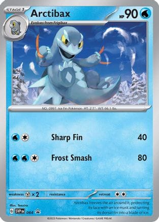 'Pokemon - 'Arctibax 064  - Holofoil SV Scarlet & Violet Promo Cards - Promo