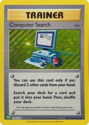 'Pokemon - 'Computer Search (CLV) 020/034  - Holofoil Trading Card Game Classic - Classic Collection