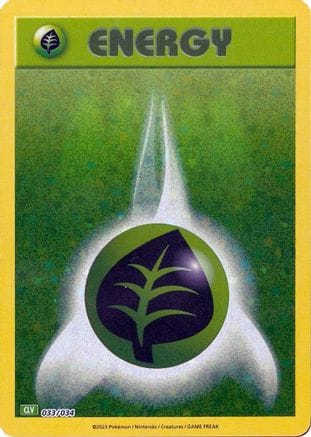 'Pokemon - 'Basic Grass Energy 033/034  - Holofoil Trading Card Game Classic - Classic Collection