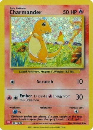'Pokemon - 'Charmander 001/034  - Holofoil Trading Card Game Classic - Classic Collection
