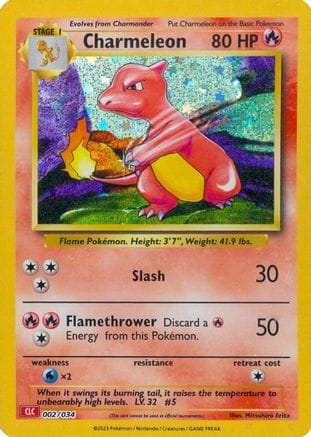 'Pokemon - 'Charmeleon 002/034  - Holofoil Trading Card Game Classic - Classic Collection