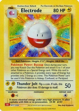 'Pokemon - 'Electrode 011/034  - Holofoil Trading Card Game Classic - Classic Collection